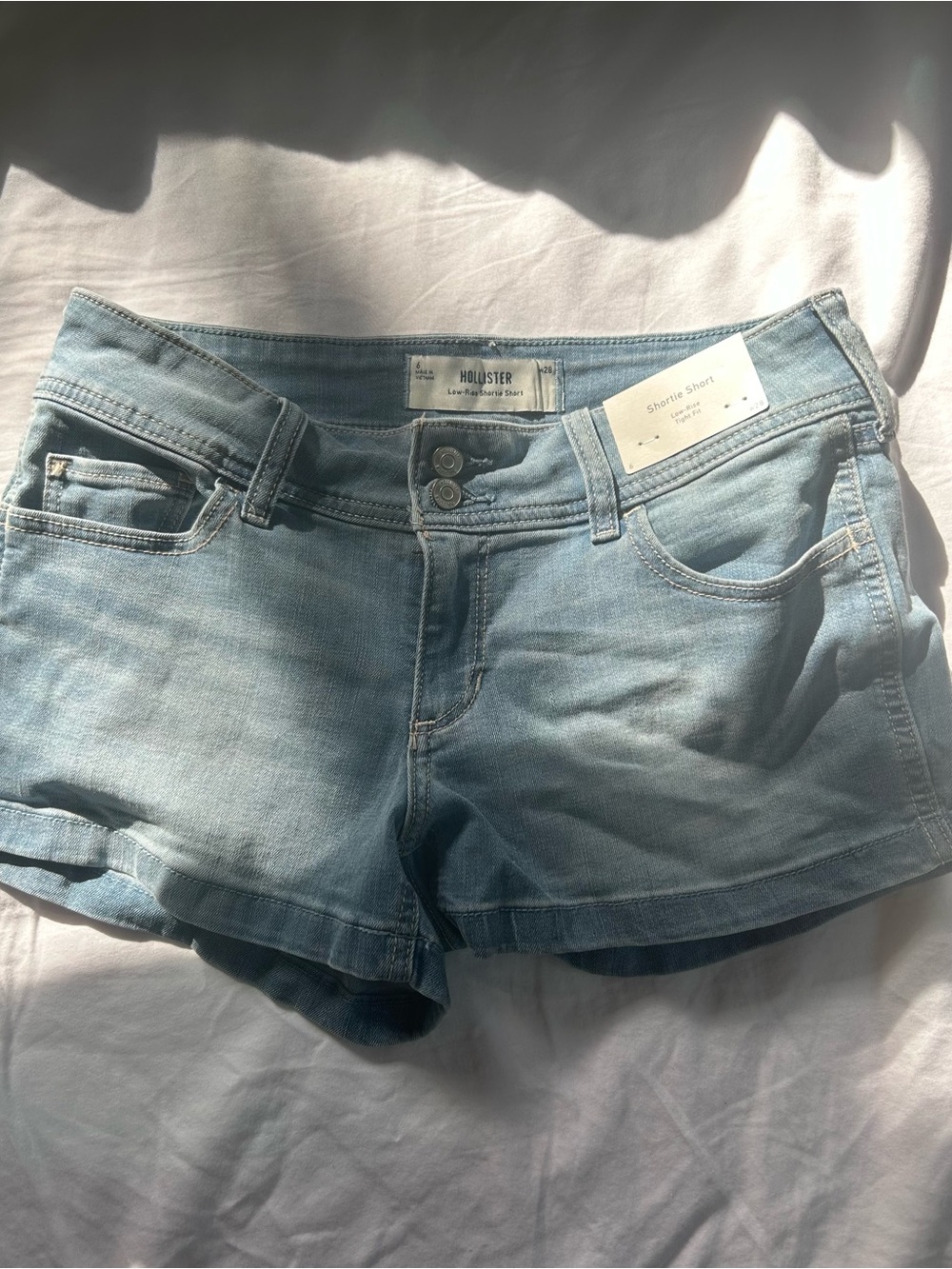 Hollister Light Wash Denim Short Shorts